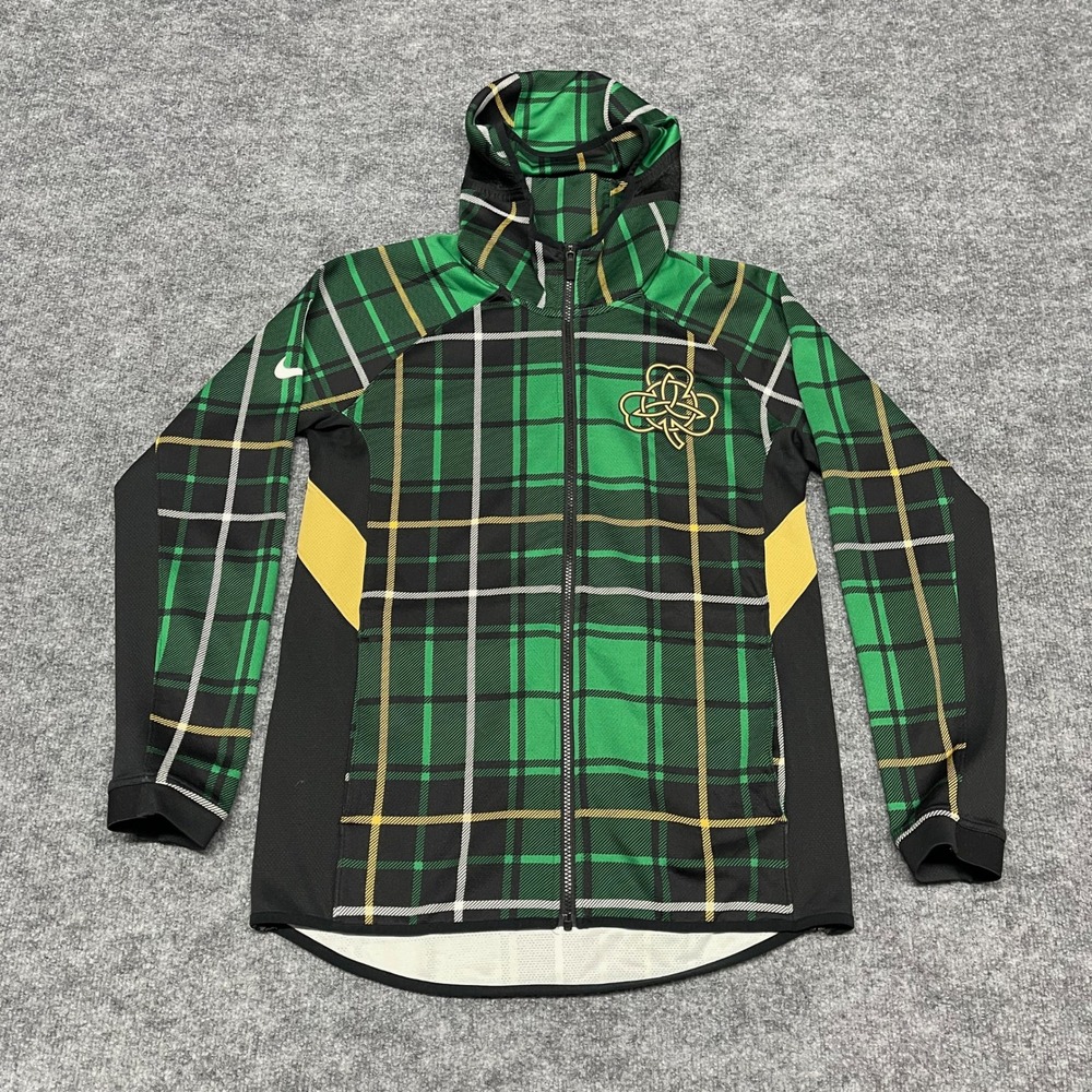 Boston Celtics Hoodie Men Medium Green Nike NBA Showtime Earned Edition Side Zip